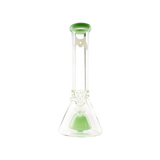 MAV Glass 12" Slitted Pyramid Beaker in Seafoam, 7mm thick with 18-19mm joint size, front view