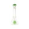 MAV Glass 12" Slitted Pyramid Beaker in Seafoam, 7mm thick with 18-19mm joint size, front view