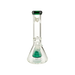MAV Glass 12" Teal Slitted Pyramid Beaker Bong with Thick 7mm Glass - Front View