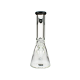 MAV Glass 12" Classic Beaker Bong with Black Accents and 9mm Thickness, Front View