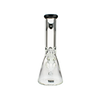 MAV Glass 12" Classic Beaker Bong with Black Accents and 9mm Thickness, Front View