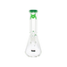 MAV Glass 12" Classic Beaker Bong with 9mm thickness and forest green color accent, front view on white background