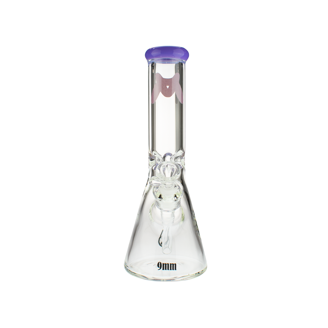 MAV Glass 12" Classic Beaker Bong with Purple Accents and Heavy Wall Thickness