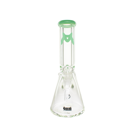 MAV Glass 12" Classic Beaker Bong with Sea Foam Color Accent and 9mm Thick Glass