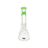 MAV Glass 12" Classic Beaker Bong with Slime Color Accent and Heavy Wall Design