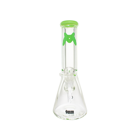 MAV Glass 12" Classic Beaker Bong with Slime Color Accent and Heavy Wall Design