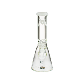 MAV Glass 12" Classic Beaker Bong with White Color Accent and Heavy Wall Design