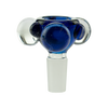 MAV Glass 14mm Bubbles Bowl in Blue for Bongs, Front View on Seamless White Background