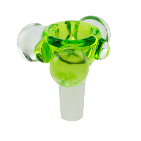 MAV Glass 14mm Bubbles Bowl in Slyme Green, Top View, for Bongs and Dab Rigs