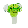 MAV Glass 14mm Bubbles Bowl in Slyme Green, Top View, for Bongs and Dab Rigs