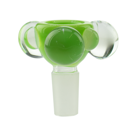 MAV Glass 14mm Bubbles Bowl in Slyme color, front view on white background, perfect for bongs and dab rigs.