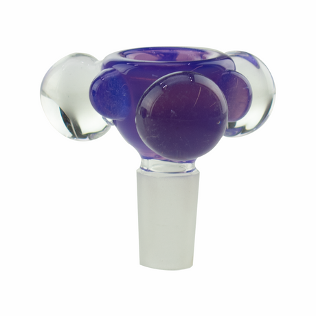 MAV Glass 14mm Bubbles Bowl in Transparent Purple, Front View on White Background