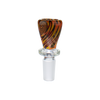 MAV Glass 14mm Fire Ring Worked Wig Wag Bowl, intricate design, front view on white background