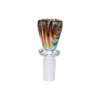MAV Glass 14mm Orange Ring Worked Wig Wag Bowl Front View on White Background