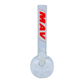 MAV Glass 16" Old School Bubble Bottom Bong with Retro Logo, Front View on White Background