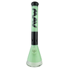 MAV Glass 18" 2 Tone Zebra Beaker Bong in Black and Sea Foam, Front View, 50mm Diameter