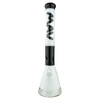 MAV Glass 18" 2 Tone Zebra Beaker Bong with Clear Down Stem - Front View
