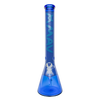 MAV Glass 18" Color Float Beaker Bong in Blue, Front View on Seamless White Background