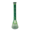 MAV Glass 18" Color Float Beaker Bong in Forest Green with Clear Downstem, Front View
