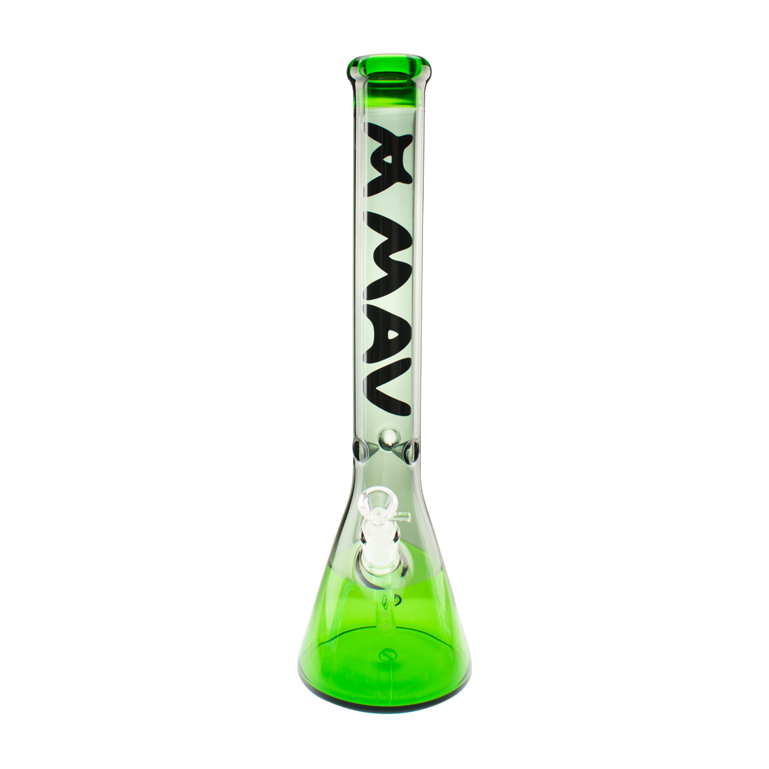 MAV Glass 18" Green Black Color Float Beaker Bong with 50mm Diameter and 5mm Thickness