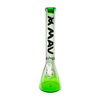 MAV Glass 18" Green Black Color Float Beaker Bong with 50mm Diameter and 5mm Thickness