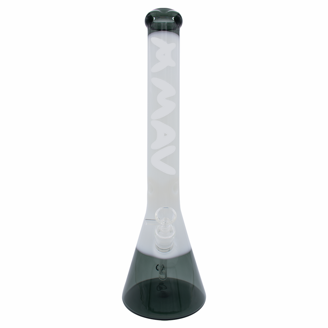 MAV Glass 18" White Color Float Beaker Bong with Clear Downstem and 50mm Diameter
