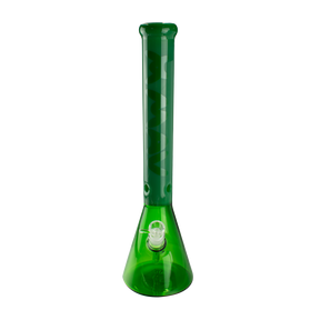MAV Glass 18" Forest Green Beaker Bong with Color Float Sleeve Design, Front View