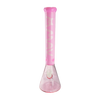 MAV Glass 18" Pink Color Float Sleeve Beaker Bong, Front View on White Background