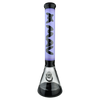 MAV Glass 18" Hermosa Beaker Bong in Black and Purple, Front View with Clear Glass Base