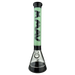 MAV Glass 18" Hermosa Beaker Bong in Black and Seafoam, Front View on Seamless White Background