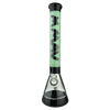 MAV Glass 18" Hermosa Beaker Bong in Black and Seafoam, Front View on Seamless White Background