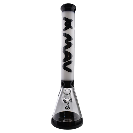 MAV Glass 18" Hermosa Beaker Bong in Black and White, Front View with Clear Glass