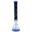 MAV Glass 18" Hermosa Beaker Bong in Ink Blue with clear downstem, front view on white background