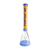 MAV Glass 18" Hermosa Beaker Bong in Purple and Butter, Front View on White Background