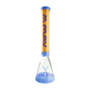 MAV Glass 18" Hermosa Beaker Bong in Purple and Butter, Front View on White Background