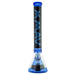 MAV Glass 18" Manhattan Pyramid Beaker in Blue, Front View, 50mm Diameter
