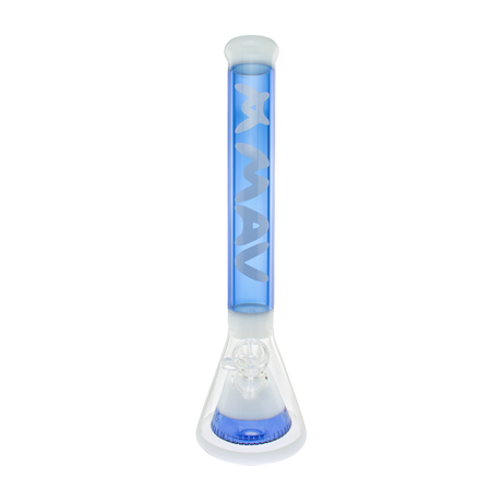 MAV Glass 18" Manhattan Pyramid Beaker in Blue, Front View on White Background