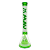 MAV Glass 18" Manhattan Pyramid Beaker in Green, Front View, 50mm Diameter, 5mm Thick