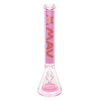 MAV Glass 18" Manhattan Pyramid Beaker in Pink, Front View on White Background