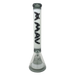 MAV Glass 18" Manhattan Pyramid Beaker in White and Transparent Black, Front View, 50mm Diameter