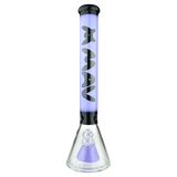 MAV Glass 18" Redondo Pyramid Beaker Bong in Black and Purple - Front View