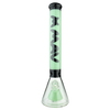 MAV Glass 18" Redondo Pyramid Beaker in Black and Seafoam, Front View, 50mm Diameter