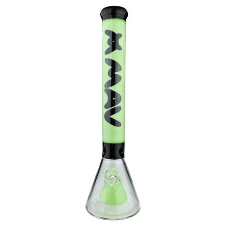MAV Glass 18" Redondo Pyramid Beaker Bong in Black and Slime, Front View, 50mm Diameter