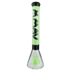 MAV Glass 18" Redondo Pyramid Beaker Bong in Black and Slime, Front View, 50mm Diameter