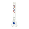 MAV Glass 18" Beaker Bong with Blue Accents and Ashcatcher - Front View on White Background