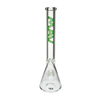 MAV Glass 18" Green Beaker Bong with Heavy Wall Thickness, Front View on White Background