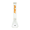 MAV Glass 18" Beaker Bong in Orange with 9mm Thick Glass and Heavy Wall Design, Front View