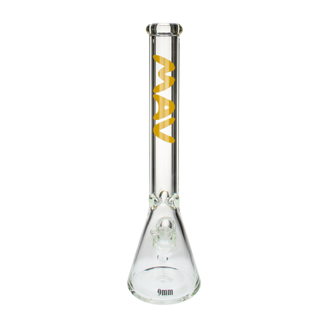 MAV Glass 18" Beaker Bong with 9mm Thick Glass, Heavy Wall Design, Front View on White Background