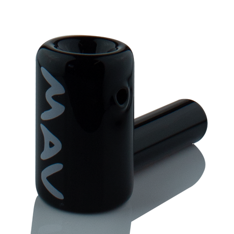MAV Glass 2.5" Mini Hammer Hand Pipe in Black, Borosilicate Glass, Side View