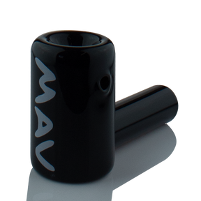 MAV Glass 2.5" Mini Hammer Hand Pipe in Black, Borosilicate Glass, Side View